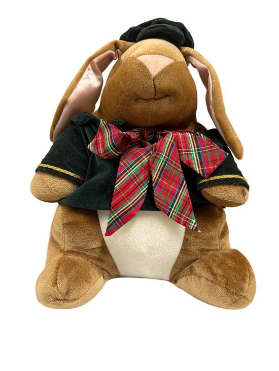Commonwealth Toy & Novelty Co. Other - Vintage 1985 Toys"R"Us Rabbit Ears Plush Bunny With Green Outfit & Plaid Bow Tie
